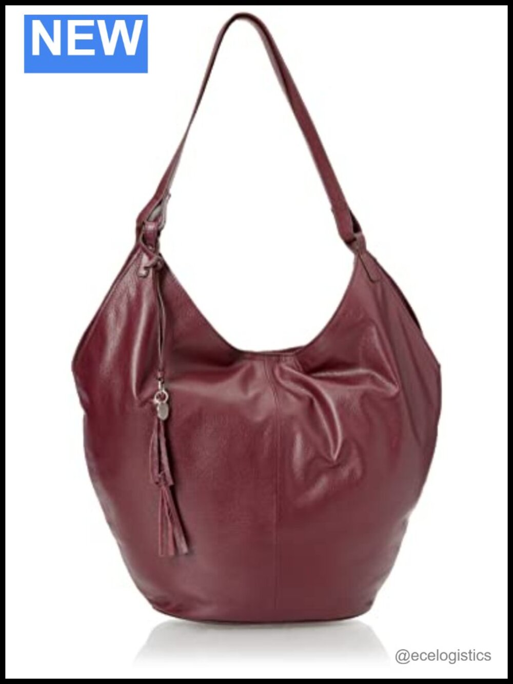 Leather Hobo Shoulder Bag with Magnet Closure Casual Solid